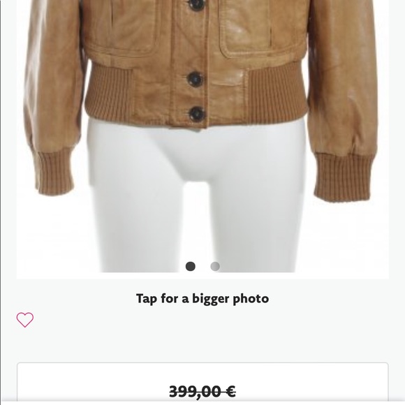 UNISEX RICK CARDONA NEW YORK camel cognac leather jacket, ribbed collar, cuffs. - Picture 13 of 14